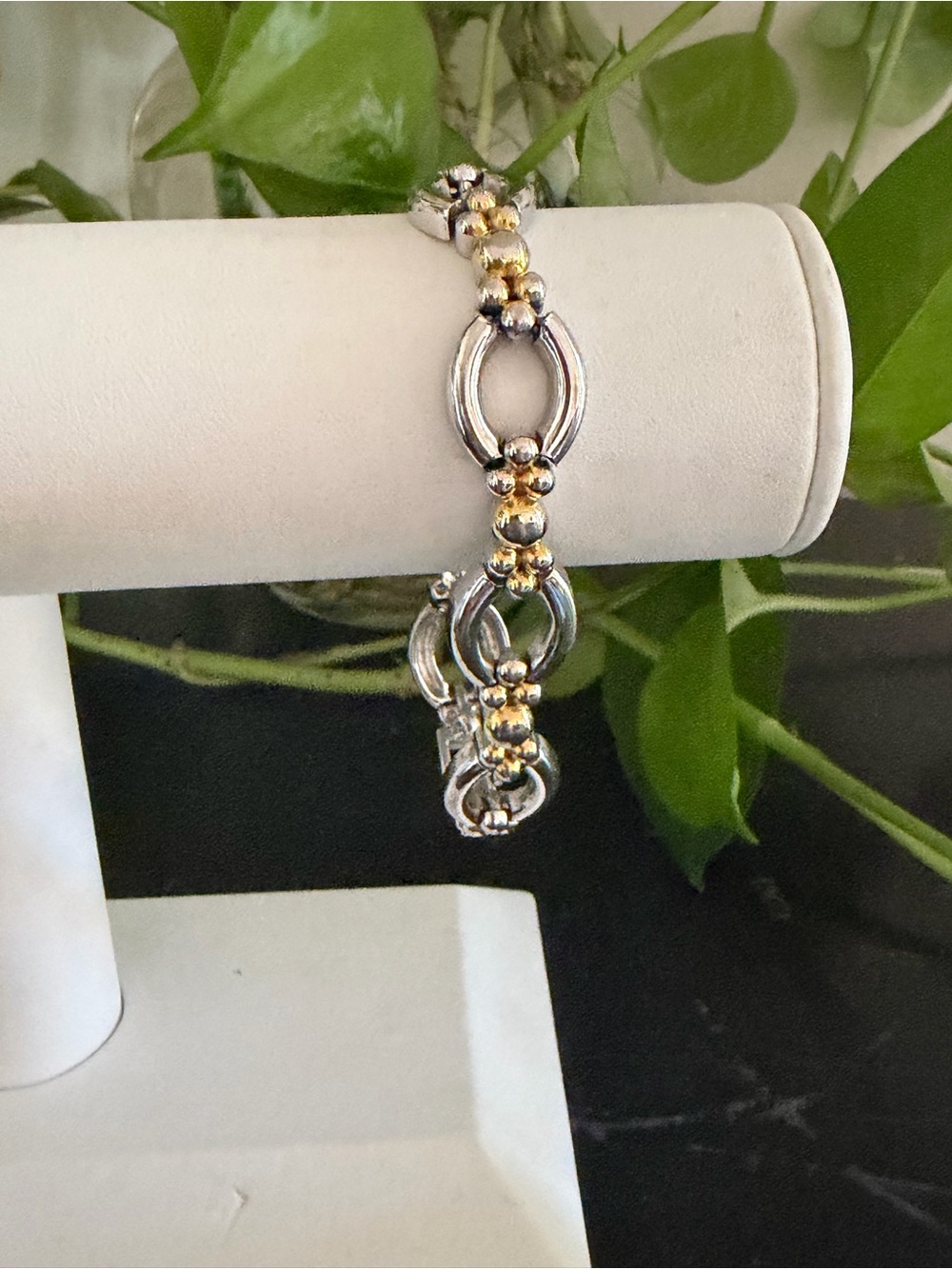 Vintage 80’s Two-Tone Silver & Gold Link Tennis Bracelet